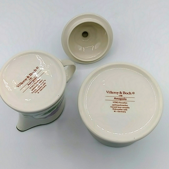 🍑HP! Creamer & Sugar Villeroy & Boch. "Amapola" Made in W. Germany. Vintage - Picture 4 of 8